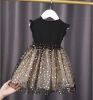 Picture of Kids Girls Gold Stars Puffy Sleeveless Princess Dress (1 to 5 years)